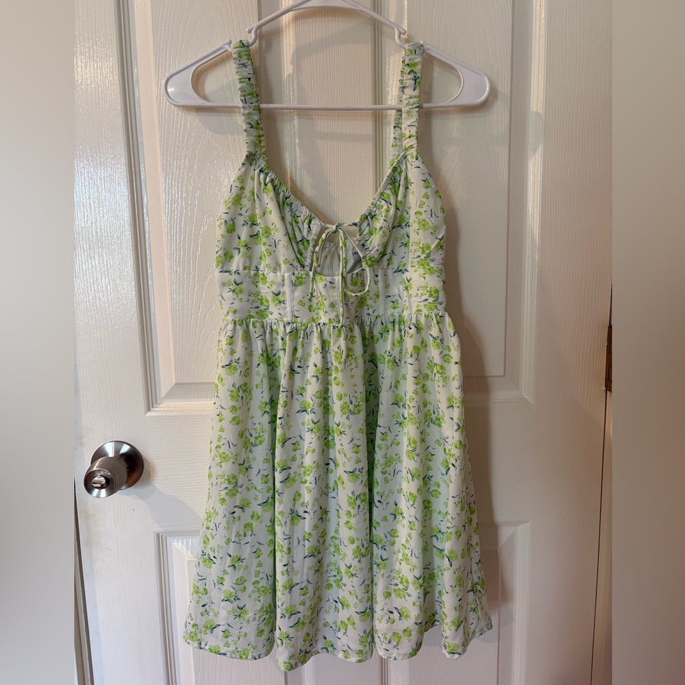 Floral Green Flowy Dress